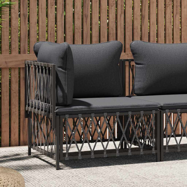 Garten Ecksofa Anthrazit mit Kissen