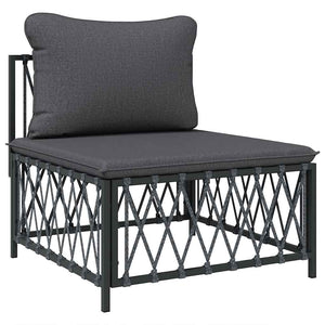 vidaXL Garden Center Sofa with Cushions Anthracite Fabric