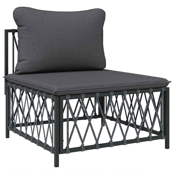 vidaXL Garden Center Sofa with Cushions Anthracite Fabric