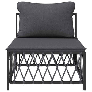 vidaXL Garden Center Sofa with Cushions Anthracite Fabric