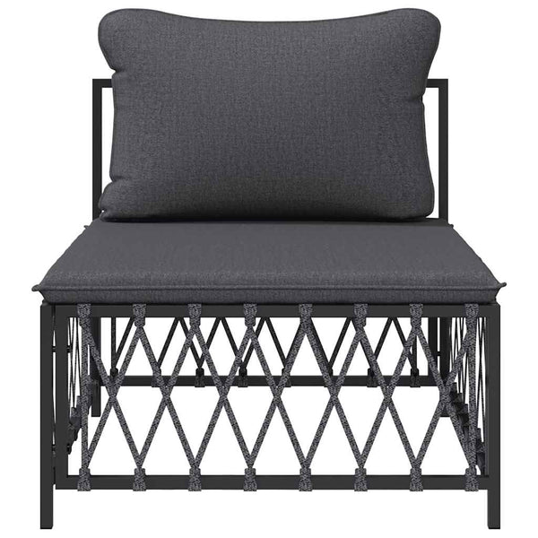vidaXL Garden Center Sofa with Cushions Anthracite Fabric