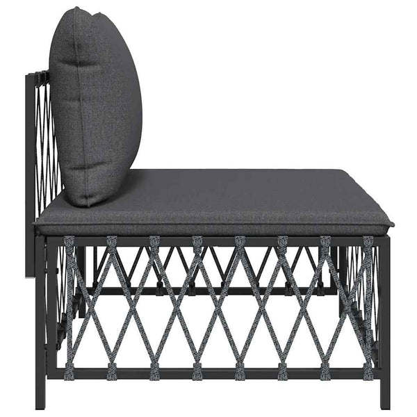 vidaXL Garden Center Sofa with Cushions Anthracite Fabric