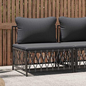 vidaXL Garden Center Sofa with Cushions Anthracite Fabric