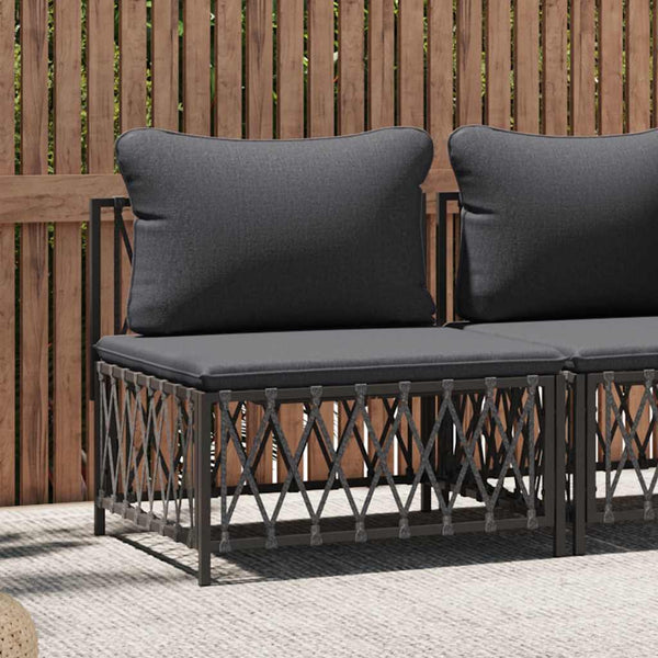 vidaXL Garden Center Sofa with Cushions Anthracite Fabric