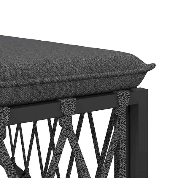 Gartenhocker Anthrazit mit Kissen