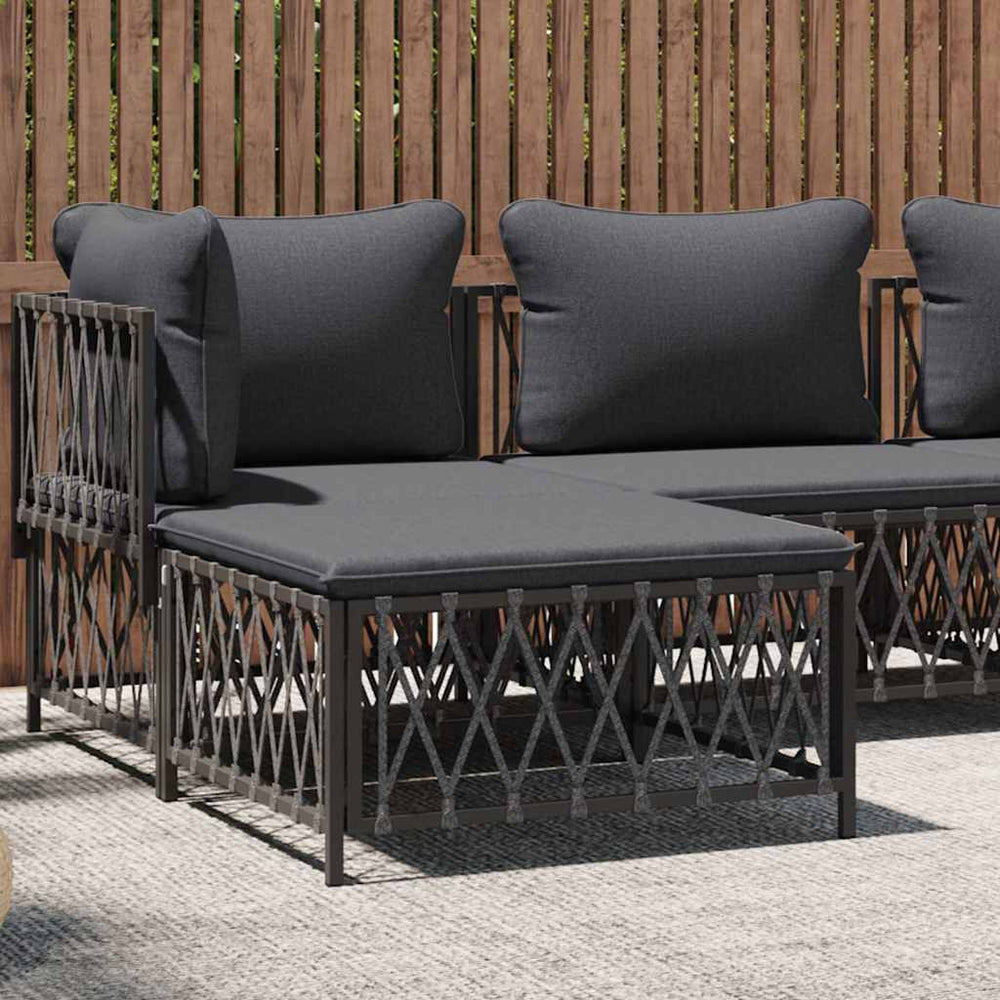 Gartenhocker Anthrazit mit Kissen