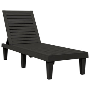 vidaXL Bain de soleil Noir 155x58x83 cm Polypropylène