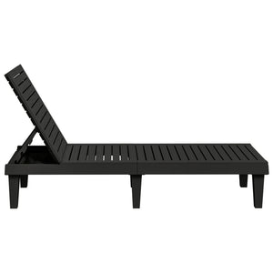 vidaXL Bain de soleil Noir 155x58x83 cm Polypropylène
