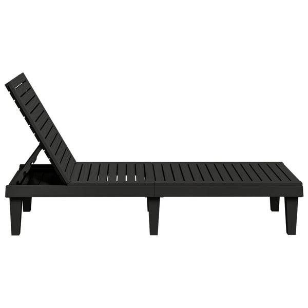 vidaXL Bain de soleil Noir 155x58x83 cm Polypropylène