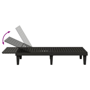 vidaXL Bain de soleil Noir 155x58x83 cm Polypropylène