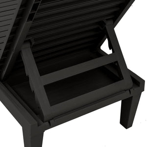 vidaXL Bain de soleil Noir 155x58x83 cm Polypropylène