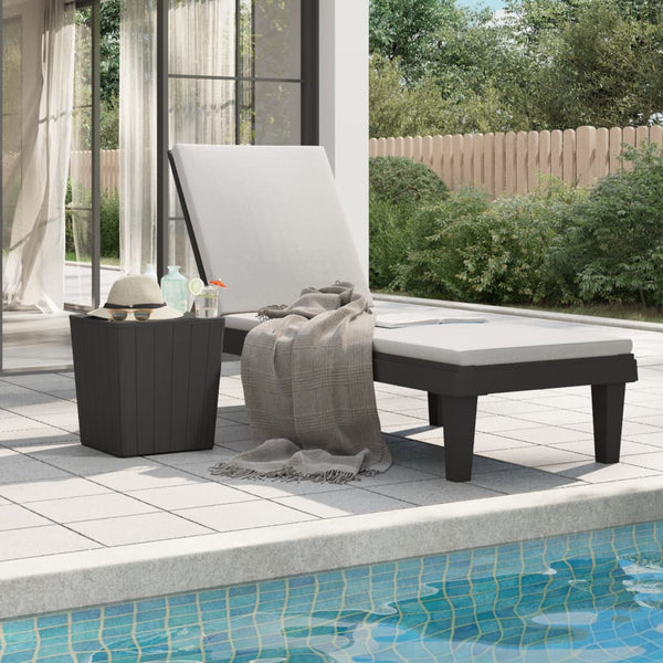 vidaXL Bain de soleil Noir 155x58x83 cm Polypropylène