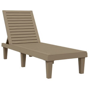 vidaXL Chaise longue Marron clair 155x58x83 cm Polypropylène