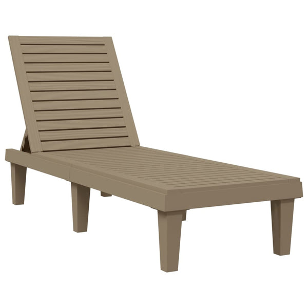 vidaXL Chaise longue Marron clair 155x58x83 cm Polypropylène