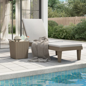 vidaXL Chaise longue Marron clair 155x58x83 cm Polypropylène