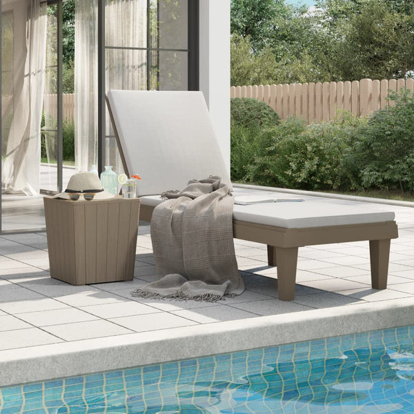 vidaXL Chaise longue Marron clair 155x58x83 cm Polypropylène