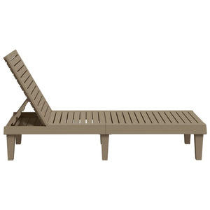 vidaXL Chaise longue Marron clair 155x58x83 cm Polypropylène