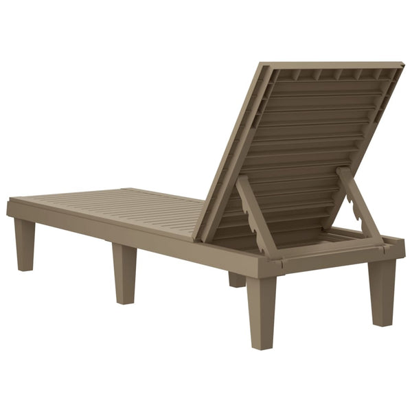 vidaXL Chaise longue Marron clair 155x58x83 cm Polypropylène