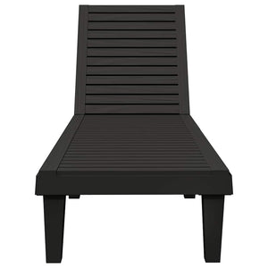 Sonnenliegen 2er Set Schwarz Polypropylen