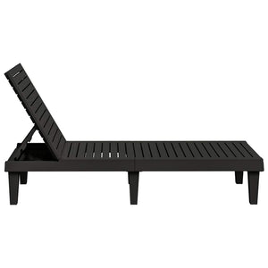 Sonnenliegen 2er Set Schwarz Polypropylen