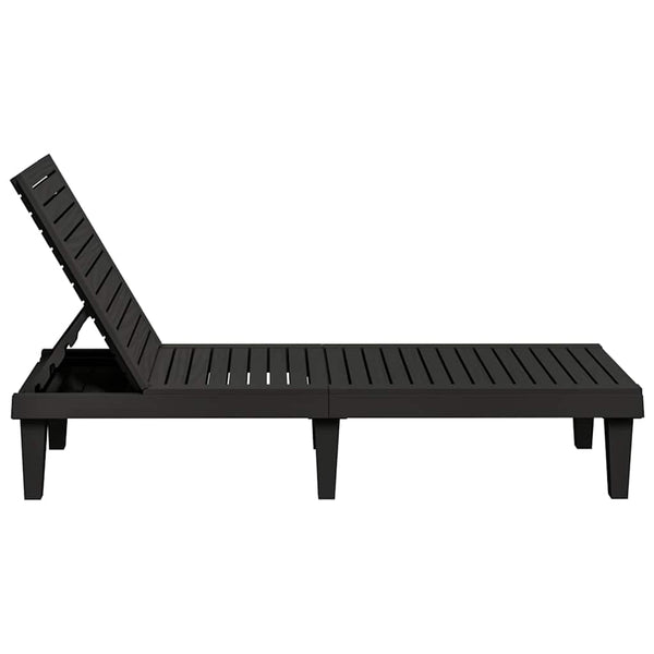 Sonnenliegen 2er Set Schwarz Polypropylen