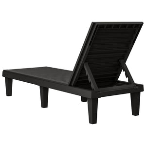 Sonnenliegen 2er Set Schwarz Polypropylen