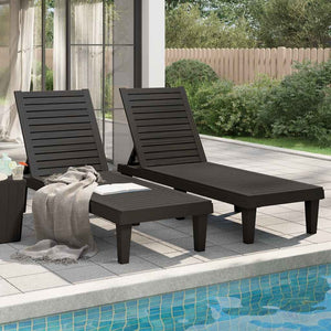 Sonnenliegen 2er Set Schwarz Polypropylen