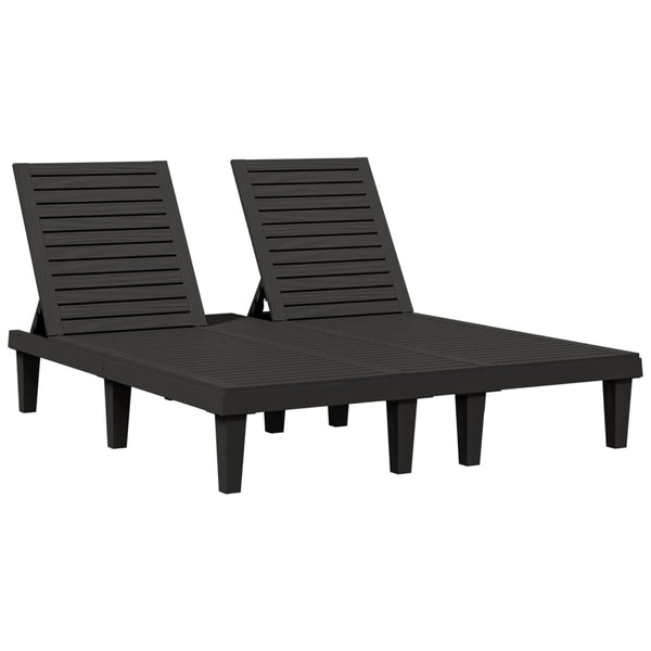 vidaXL Double chaise longue noire 155x138x83 cm polypropylène