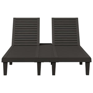 vidaXL Double chaise longue noire 155x138x83 cm polypropylène