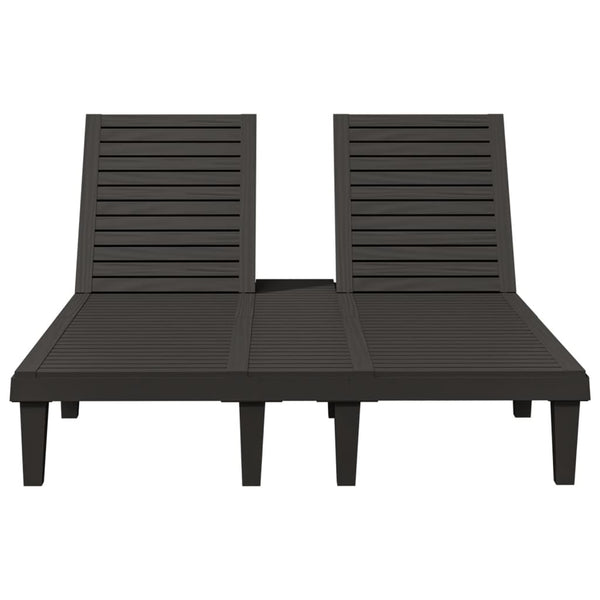 vidaXL Double chaise longue noire 155x138x83 cm polypropylène