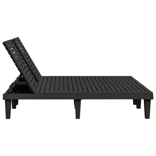 vidaXL Double chaise longue noire 155x138x83 cm polypropylène