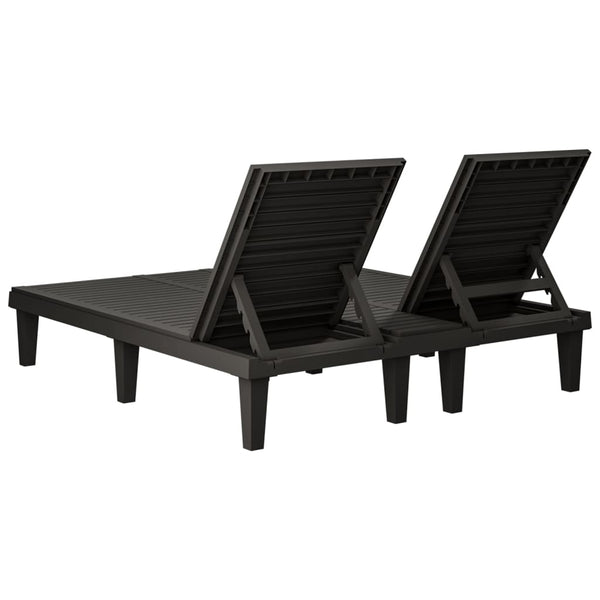 vidaXL Double chaise longue noire 155x138x83 cm polypropylène