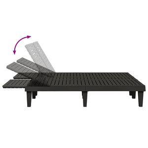 vidaXL Double chaise longue noire 155x138x83 cm polypropylène