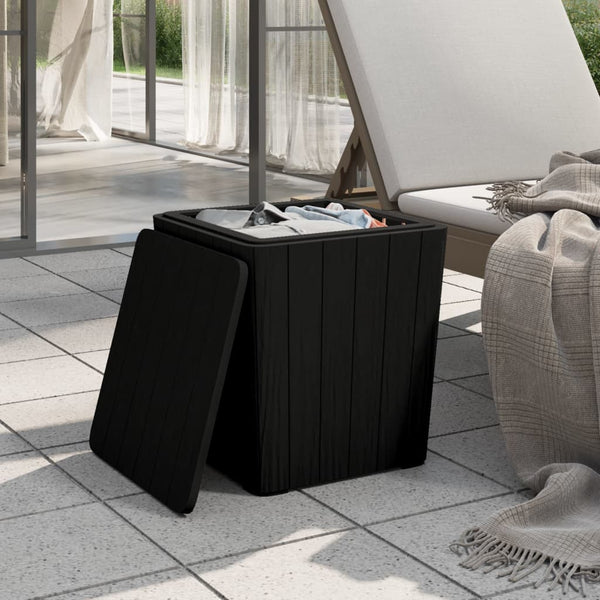 Gartentisch Schwarz mit Staufach