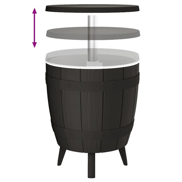 3-in-1 Tisch mit Eiskühler Schwarz