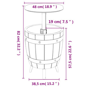 3-in-1 Tisch mit Eiskühler Schwarz