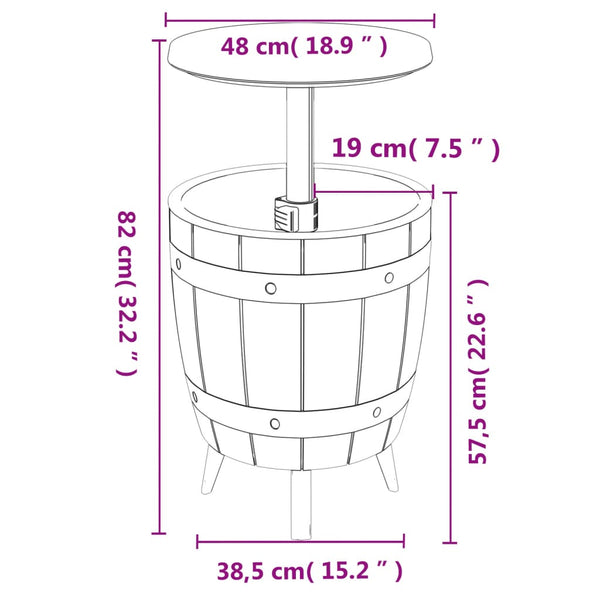 3-in-1 Tisch mit Eiskühler Schwarz
