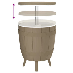 3-in-1 Tisch mit Eiskühler Hellbraun