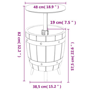 3-in-1 Tisch mit Eiskühler Hellbraun