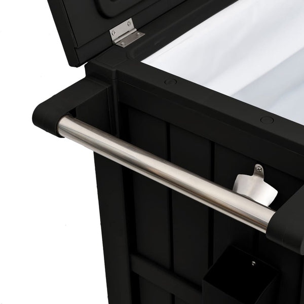 Schwarzer 3-in-1 Servierwagen mit Kühlbox