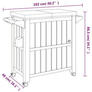 Schwarzer 3-in-1 Servierwagen mit Kühlbox