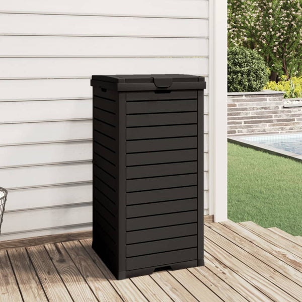 Schwarze Outdoor-Mülltonne 118L