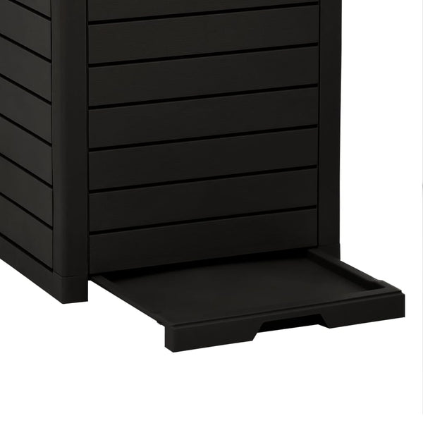 Schwarze Outdoor-Mülltonne 118L