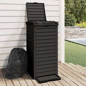 Schwarze Outdoor-Mülltonne 118L