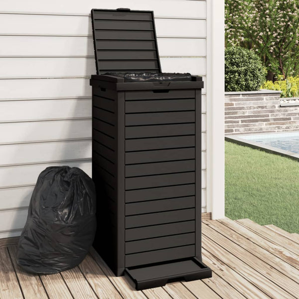 Schwarze Outdoor-Mülltonne 118L
