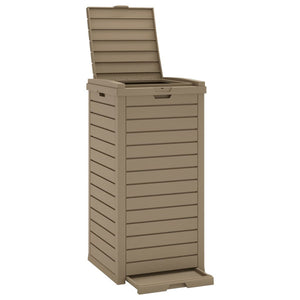 Hellbraune Outdoor-Mülltonne 118L