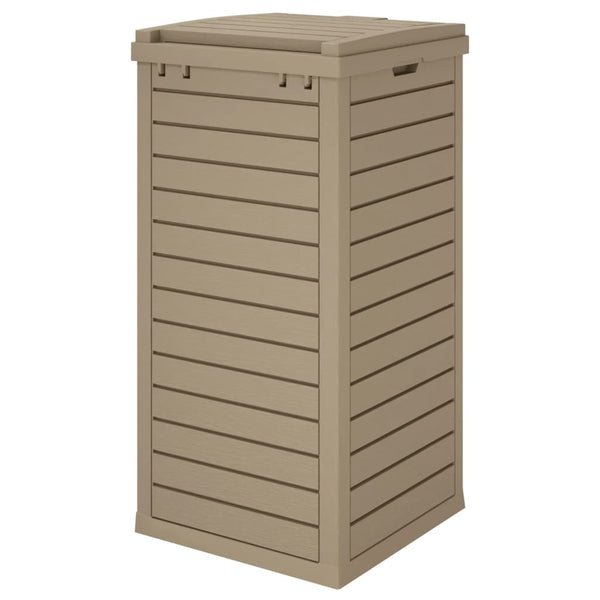 Hellbraune Outdoor-Mülltonne 118L