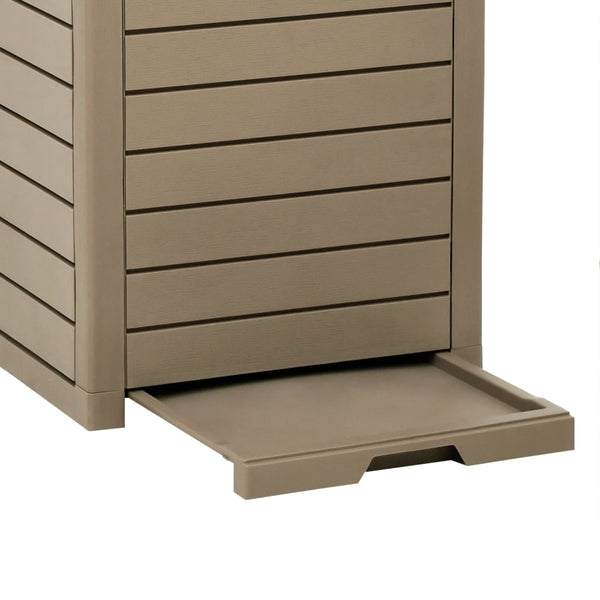 Hellbraune Outdoor-Mülltonne 118L