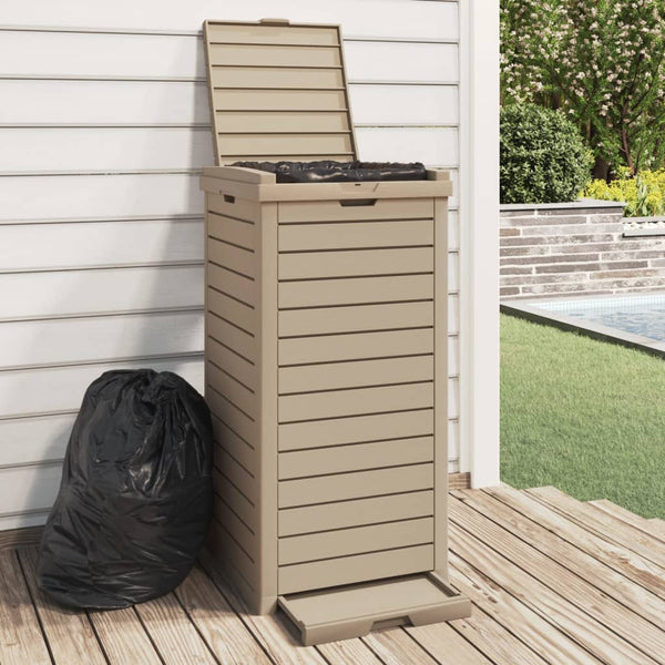 Hellbraune Outdoor-Mülltonne 118L