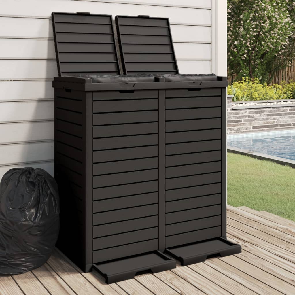 Schwarze Outdoor-Mülltonne 230L